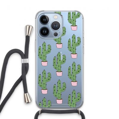 Cactus Lover: iPhone 13 Pro Transparant Hoesje met koord