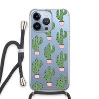 Cactus Lover: iPhone 13 Pro Transparant Hoesje met koord