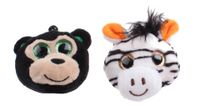 Toi-Toys dieren sleutelhangers aap en zebra 5 cm - thumbnail
