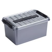 Sunware Q-line opbergbox - 6 l - grijs/zwart - thumbnail