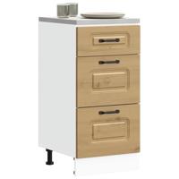 Onderkast Kalmar bewerkt hout artisanaal eikenkleur