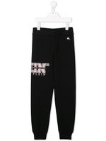 Philipp Plein Junior pantalon de jogging à logo strassé - Noir - thumbnail