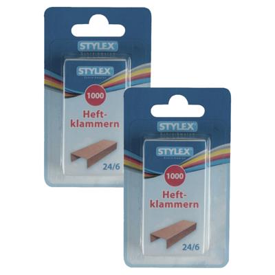 Toppoint Nietjes - 2000x stuks - 24/6 - koper kleur - kantoor benodigdheden