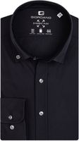 Giordano Heren Overhemd Zwart Knitted Dynamic Flex Modern Fit - thumbnail