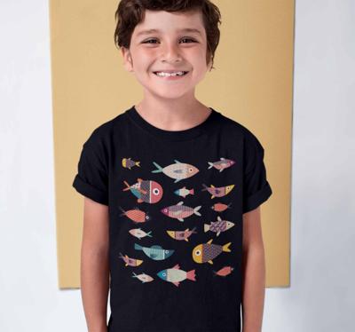 Matroos kleurrijke vissen kinder t-shirt