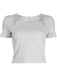 b+ab t-shirt nervuré à design superposé - Gris