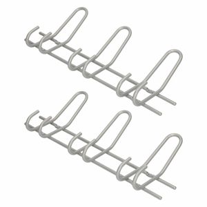 2x Luxe kapstokken / jashaken / wandstokken zilver metaal 3x dubbele smalle haak 16,5 x 39 cm