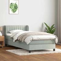 Boxspring met matras fluweel lichtgrijs 90x210 cm
