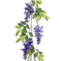 Blauwe regen/wisteria kunsttak kunstplanten slinger 150 cm   -