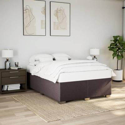 Bedframe zonder matras stof donkerbruin 160x200 cm