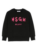 MSGM Kids sweat à logo imprimé - Noir - thumbnail