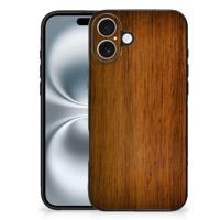 iPhone 16 Plus Houten Print Telefoonhoesje Donker Hout