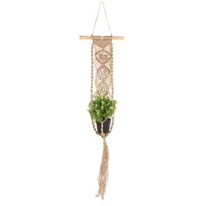 Handgemaakte Macramé Hanger - Jute - Plantenhouder (96 cm)