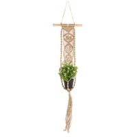 Handgemaakte Macramé Hanger - Jute - Plantenhouder (96 cm)