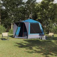 VidaXL Camping tent huisje met dak blauw 420 x 420 x 227 cm polyester