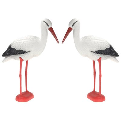 2x Decoratie ooievaars 66 x 25 x 78 cm geboorte decoratie