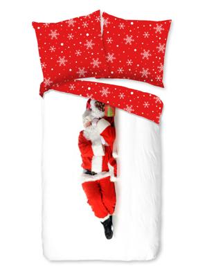 Pure Dekbedovertrek "kerstman" - Rood - (135x200 cm) - Microfiber Pure Dekbedovertrek "kerstman" - Rood - (135x200 cm) - Microfiber