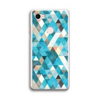 Gekleurde driehoekjes blauw: Google Pixel 3 Transparant Hoesje