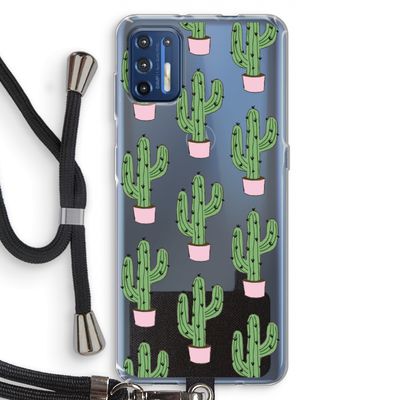 Cactus Lover: Motorola Moto G9 Plus Transparant Hoesje met koord