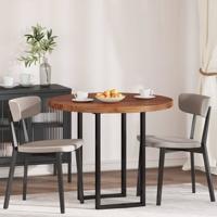 Tafelblad Anders Donkerbruin Ø 90 x 4 cm Massief eikenhout