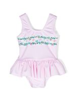 Chiara Ferragni Kids maillot de bain Eyelike à volants - Rose