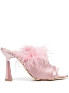 Malone Souliers mules Rima 95 mm ornées de plumes - Rose