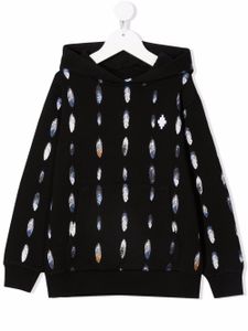 Marcelo Burlon County Of Milan Kids hoodie à imprimé plumes - Noir