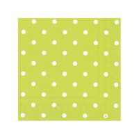 20x Polka Dot 3-laags servetten lime groen met witte stippen 33 x 33 cm 20x Polka Dot 3-laags servetten lime groen met witte stippen 33 x 33 cm