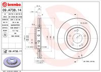 Remschijf BREMBO, Remschijftype: Binnen geventileerd, u.a. für Mitsubishi, Citroën, Peugeot