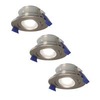 Set van 3 Lima LED inbouwspots - 4 Watt 345 Lumen - 6500K daglicht wit - GU10 - Dimbaar - Rond - Kantelbaar - IP65 Waterdicht - RVS - Voor binnen, buiten en badkamer