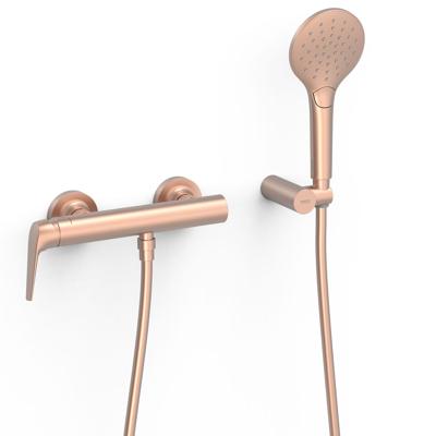 Douchekraan Inclusief Douchekop Tres Fuji Mat Rose Gold Tres