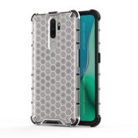 Voor oppo A9 (2020) schokbestendige honingraat PC + TPU case (wit)