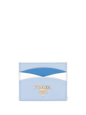 Prada porte-cartes à plaque logo - Bleu