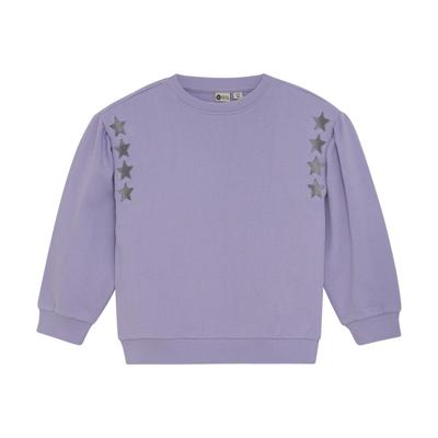 Daily7 winter sweater meisjes - paars - borduursel op mouw
