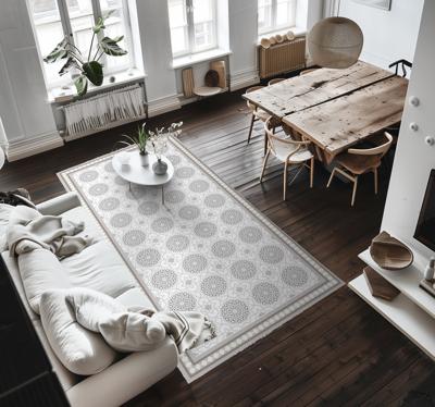 Marokkaans lichtgrijs ontwerp vinyl tapijt eetkamer Marokkaans lichtgrijs ontwerp vinyl tapijt eetkamer