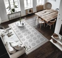 Marokkaans lichtgrijs ontwerp vinyl tapijt eetkamer