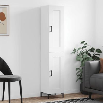 Hoge kast 34,5x34x180 cm bewerkt hout wit