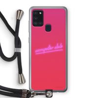 Vice Glow: Samsung Galaxy A21s Transparant Hoesje met koord Vice Glow: Samsung Galaxy A21s Transparant Hoesje met koord