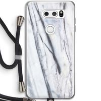 Gestreepte marmer: LG V30 Transparant Hoesje met koord