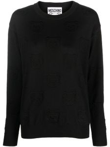 Moschino pull en laine vierge à motif en jacquard - Noir