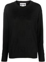 Moschino pull en laine vierge à motif en jacquard - Noir