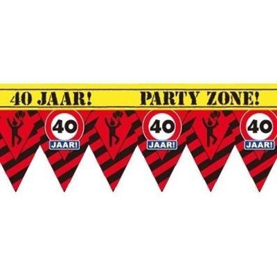 40 jaar party tape/markeerlint waarschuwing - 12 meter - Verjaardag afzetlinten - feestartikelen 40 jaar party tape/markeerlint waarschuwing - 12 meter - Verjaardag afzetlinten - feestartikelen