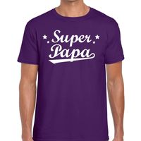 Super papa cadeau t-shirt paars voor heren - thumbnail