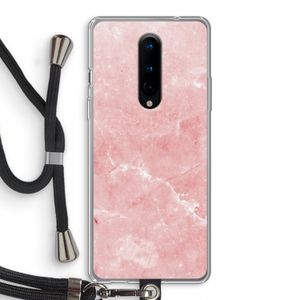 Roze marmer: OnePlus 8 Transparant Hoesje met koord