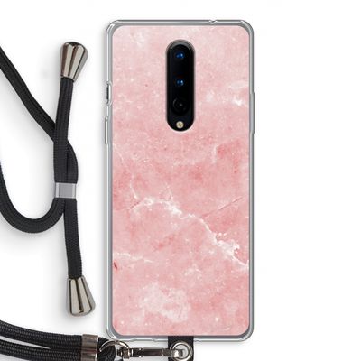 Roze marmer: OnePlus 8 Transparant Hoesje met koord