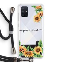 Zonnebloemen: Samsung Galaxy A71 Transparant Hoesje met koord