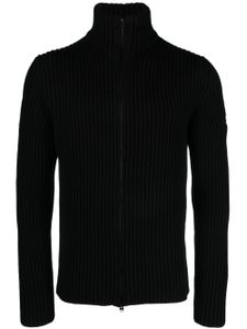 Norse Projects cardigan nervuré à plaque logo - Noir