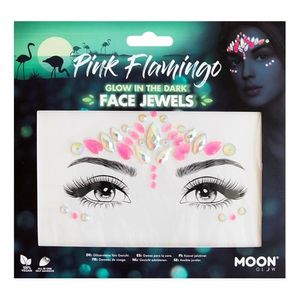 Face Juwels  Pink Flamingo Glow in the Dark