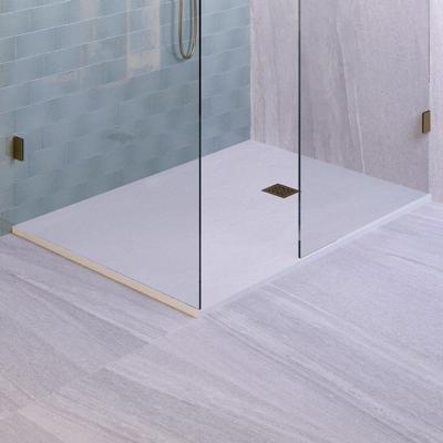 BRAUER Asteroid Douchebak 100x160 incl. antislip en antibacterieel mineraalmarmer mat wit DB-AS100160MW