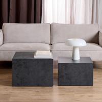 Bendt Salontafel 'Flavian' Black Ocean look, Set van 2 stuks